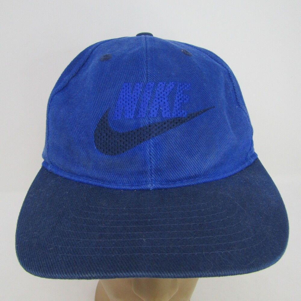 Vintage 90’s Nike Sportswear Snapback Hat Blue Adjustable Cap Y2K